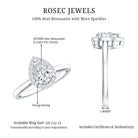 1 CT Brilliant Cut Moissanite Teardrop Engagement Ring D-VS1 - Rosec Jewels