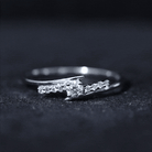 Round Cut Moissanite Promise Ring with Bypass Shank D-VS1 - Rosec Jewels
