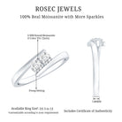 Certified Two Stone Moissanite Commitment Ring For Her D-VS1 - Rosec Jewels
