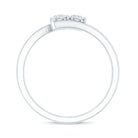 Certified Two Stone Moissanite Commitment Ring For Her D-VS1 - Rosec Jewels