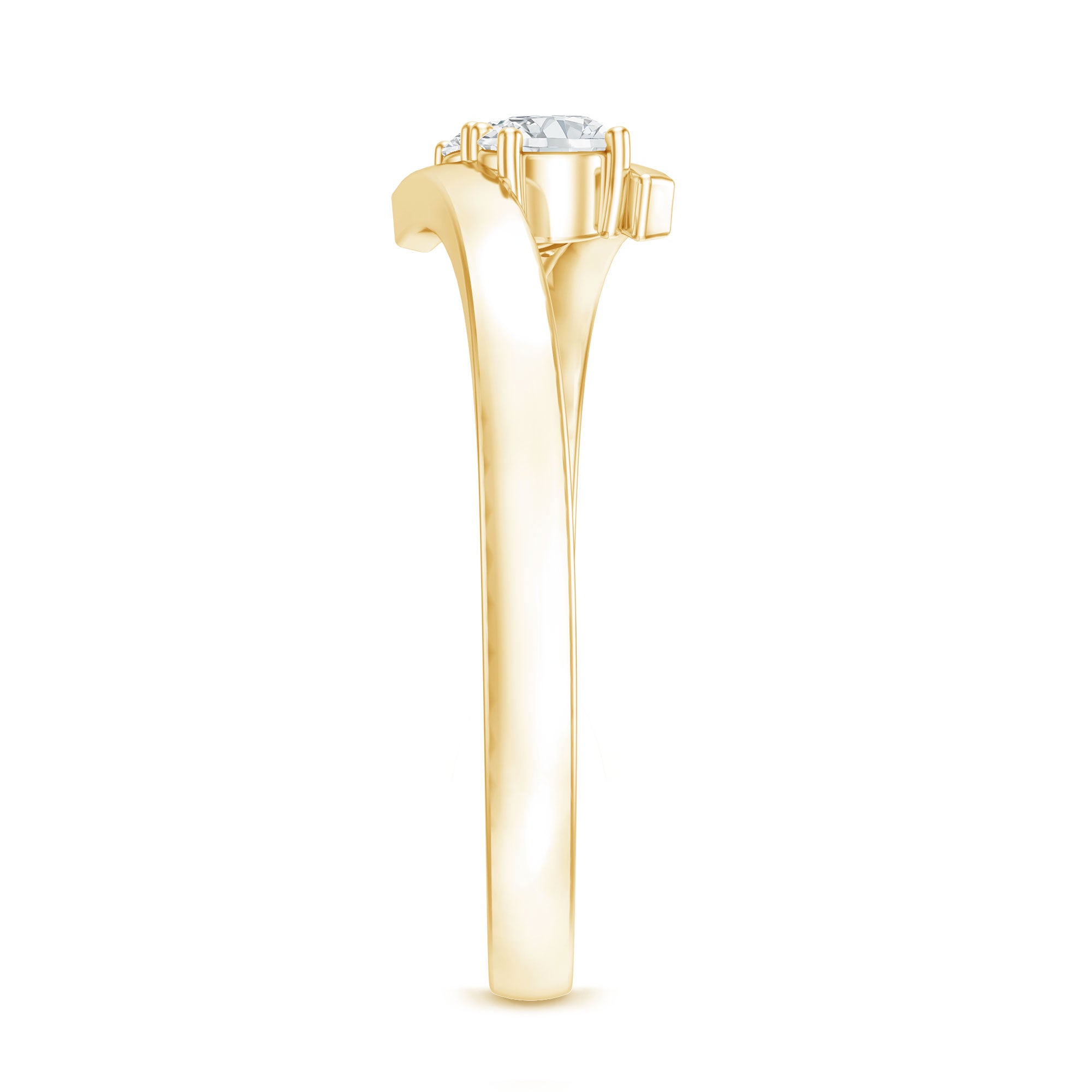 Certified Two Stone Moissanite Commitment Ring For Her D-VS1 - Rosec Jewels