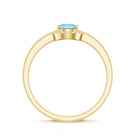 Certified Real Aquamarine Promise Ring with Diamond Halo AAA - Rosec Jewels