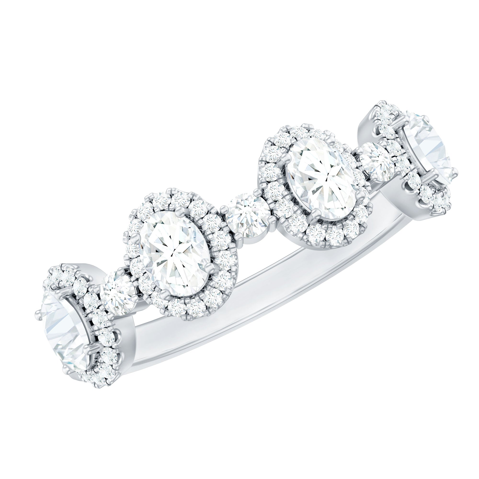 Designer Moissanite Anniversary Ring with Certificate D-VS1 - Rosec Jewels