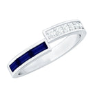 Natural Blue Sapphire Diamond Anniversary Band Ring AAA - Rosec Jewels