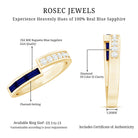 Natural Blue Sapphire Diamond Anniversary Band Ring AAA - Rosec Jewels