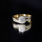 Round Moissanite Bypass Wedding Ring Set D-VS1 - Rosec Jewels