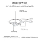 Round Moissanite Wedding Ring Set with Bypass Shank Moissanite - ( D-VS1 ) - Color and Clarity - Rosec Jewels