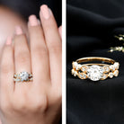 2.50 CT Brilliant Cut Moissanite Bridal Ring Set D-VS1 - Rosec Jewels