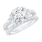Certified 2 Carat Moissanite Engagement Ring with Enhancer D-VS1 - Rosec Jewels