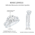 Certified 2 Carat Moissanite Engagement Ring with Enhancer D-VS1 - Rosec Jewels