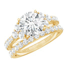 Certified 2 Carat Moissanite Engagement Ring with Enhancer D-VS1 - Rosec Jewels