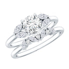 Round Cut Moissanite Bridal Ring Set with Certificate D-VS1 - Rosec Jewels