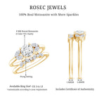 Round Cut Moissanite Bridal Ring Set with Certificate D-VS1 - Rosec Jewels