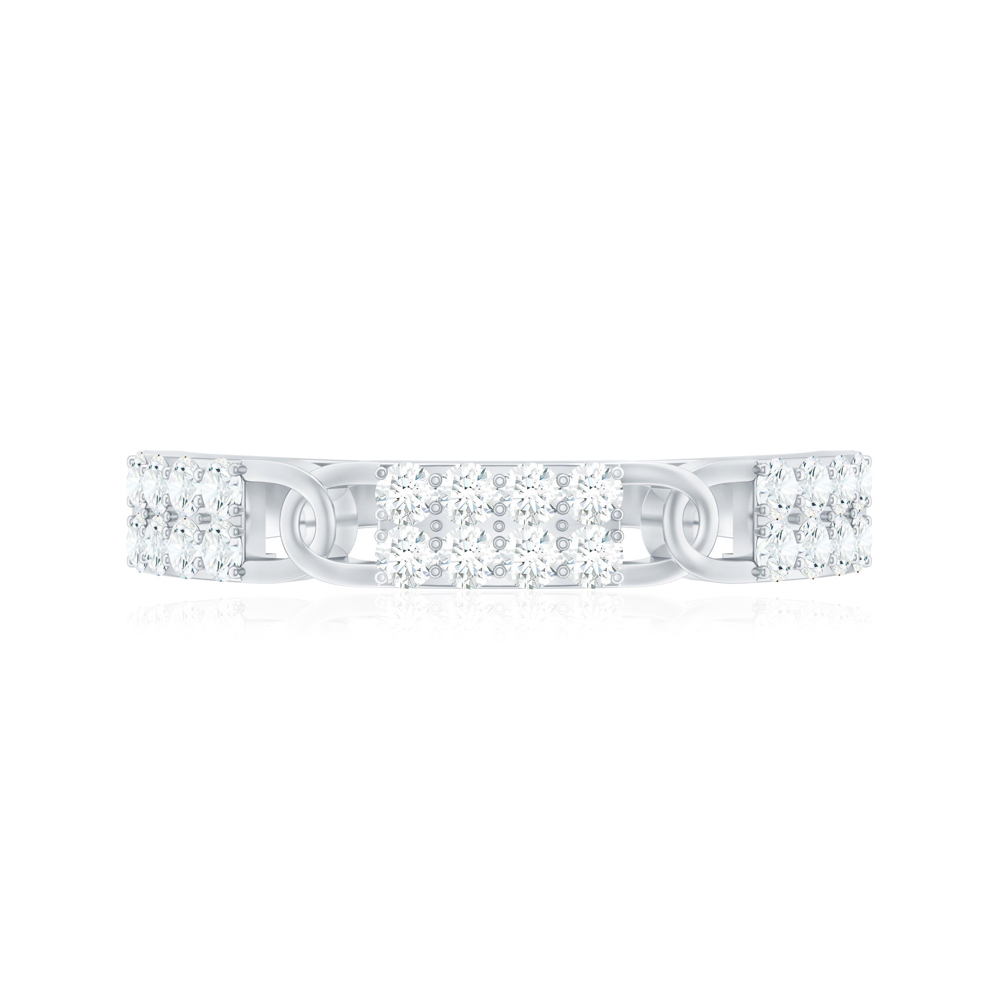 Certified Moissanite Interlocking Wedding Band D-VS1 - Rosec Jewels