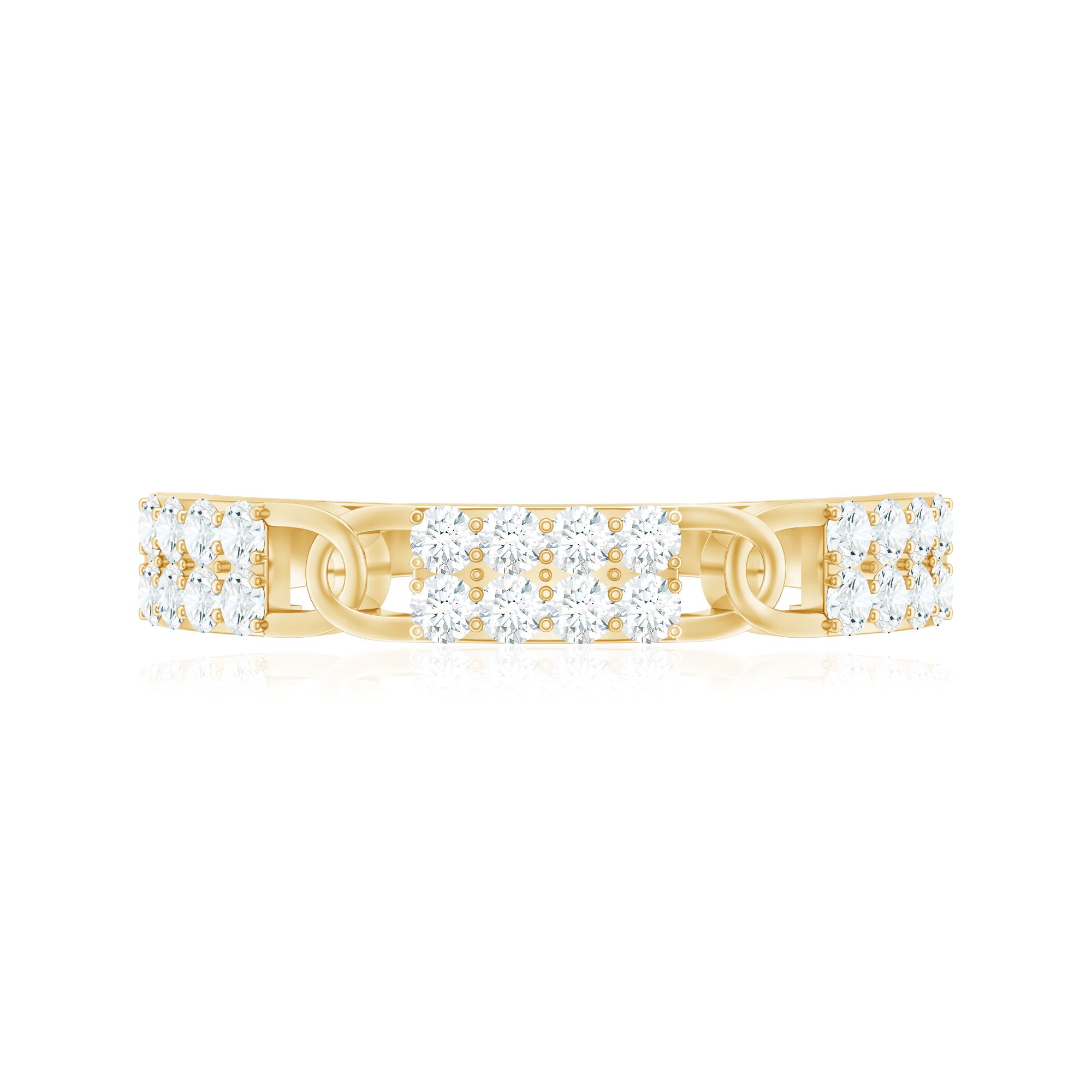 Certified Moissanite Interlocking Wedding Band D-VS1 - Rosec Jewels
