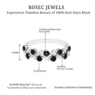 Rosec Jewels-Black Onyx and Diamond Half Eternity Leaf Band for Women