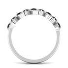 Black Onyx and Diamond Half Eternity Leaf Band for Women AAA - Rosec Jewels