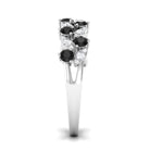 Black Onyx and Diamond Half Eternity Leaf Band for Women AAA - Rosec Jewels