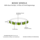 Oval Cut Peridot and Diamond Half Eternity Ring Peridot - ( AAA ) - Quality - Rosec Jewels