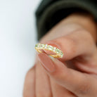 Oval Cut Peridot and Diamond Half Eternity Ring Peridot - ( AAA ) - Quality - Rosec Jewels