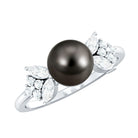 Rosec Jewels-Nature Inspired Tahitian Pearl Engagement Ring with Diamond