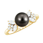Rosec Jewels-Nature Inspired Tahitian Pearl Engagement Ring with Diamond