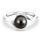 8 Carat Certified Tahitian Black Pearl Solitaire Bypass Ring AAA - Rosec Jewels