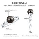 Tahitian Pearl and Diamond Crossover Engagement Ring AAA - Rosec Jewels