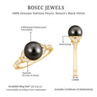 Tahitian Pearl and Diamond Engagement Ring with Split Shank AAA - Rosec Jewels