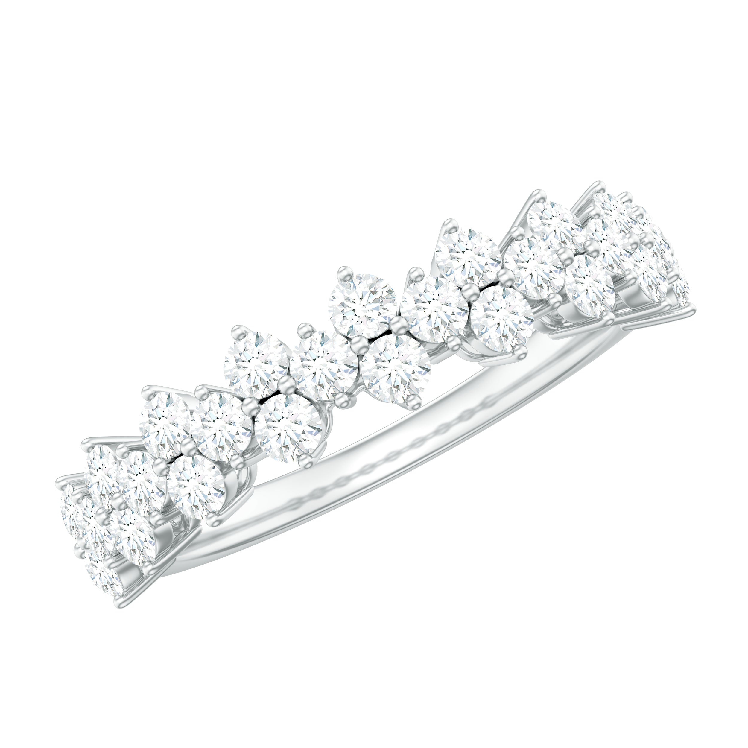 Certified Diamond Cluster Eternity Band Ring