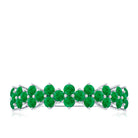 Certified Real Emerald Half Eternity Anniversary Ring AAA - Rosec Jewels