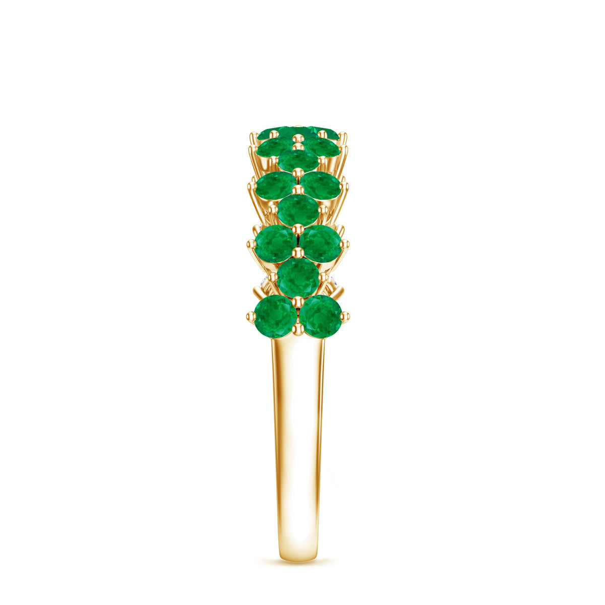 Certified Real Emerald Half Eternity Anniversary Ring AAA - Rosec Jewels