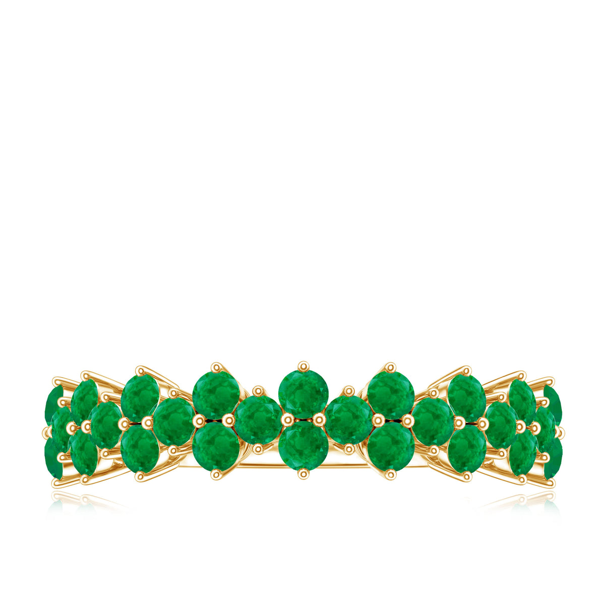 Certified Real Emerald Half Eternity Anniversary Ring AAA - Rosec Jewels