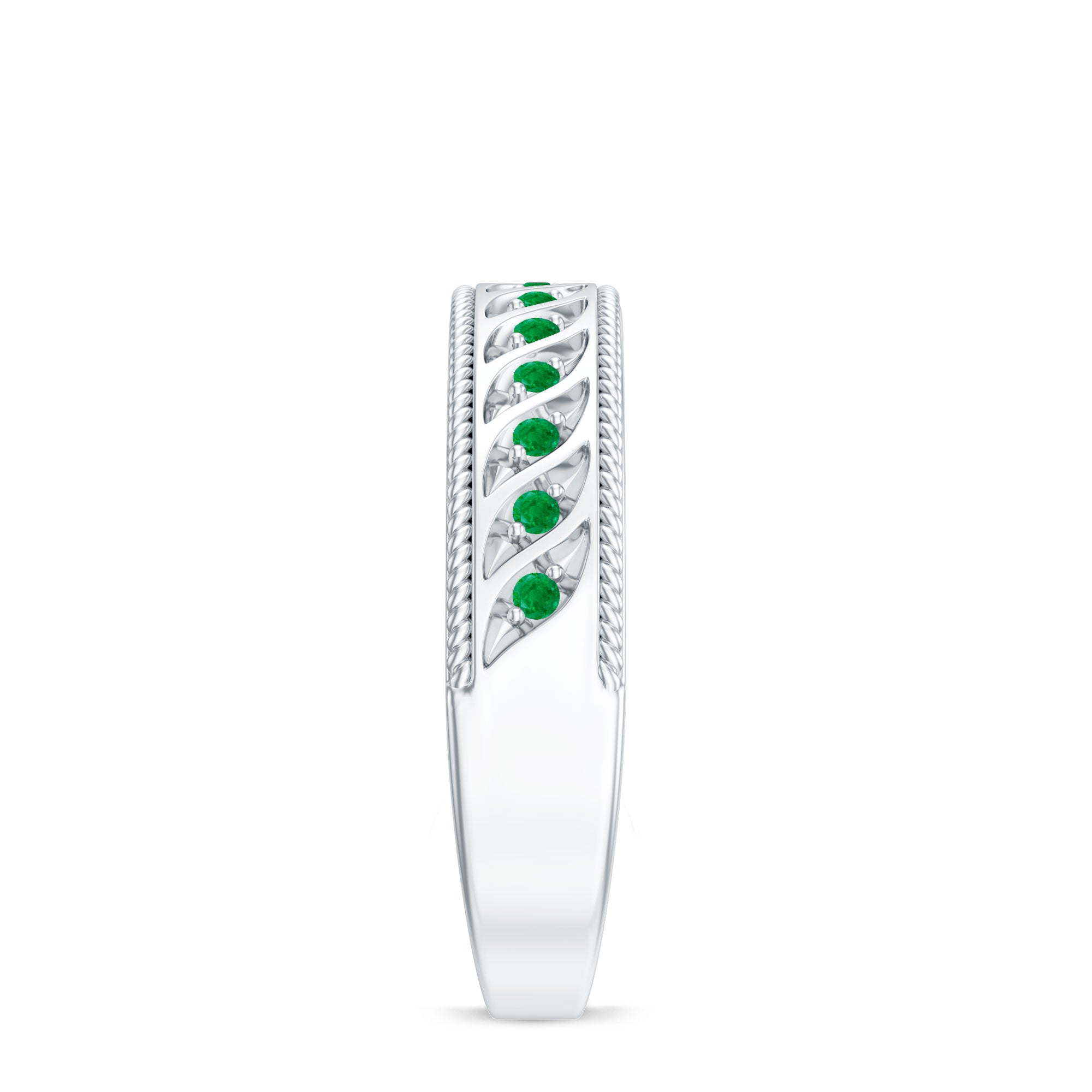 Genuine Emerald Vintage Inspired Eternity Band AAA - Rosec Jewels