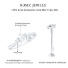 Certified Moissanite Heart Promise Ring with Twisted Shank D-VS1 - Rosec Jewels
