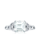 Asscher Cut 8 MM Moissanite Celtic Knot Engagement Ring D-VS1 - Rosec Jewels
