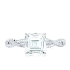 Solitaire Moissanite Asscher Cut Engagement Ring D-VS1 - Rosec Jewels