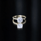 3 CT Certified Moissanite Cushion Cut Engagement Ring D-VS1 - Rosec Jewels