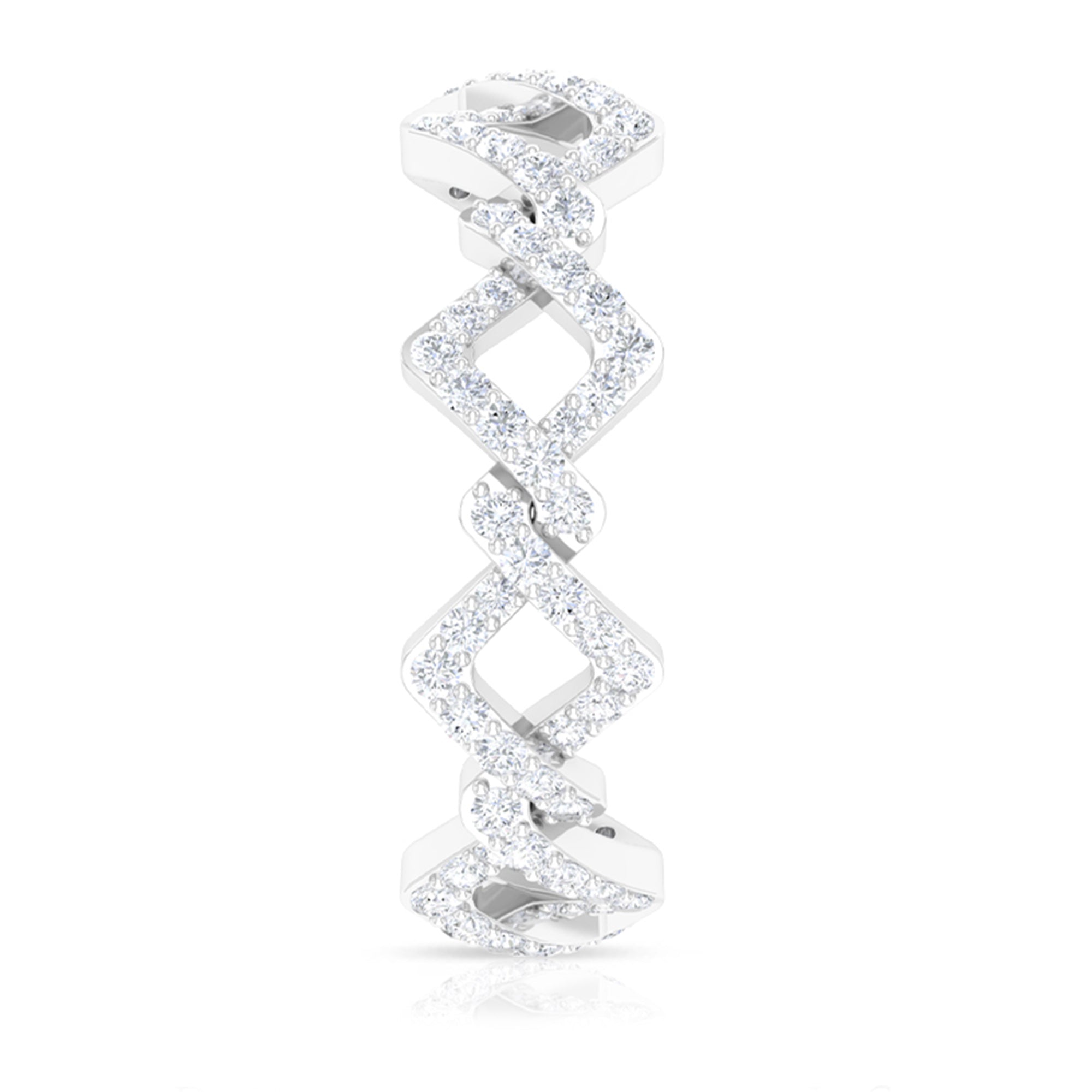 Zircon Twisted Stackable Eternity Ring AAAA - Rosec Jewels