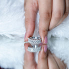 Baguette and Round Cut Zircon Braided Anniversary Ring AAAA - Rosec Jewels