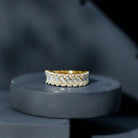 Baguette and Round Cut Zircon Braided Anniversary Ring AAAA - Rosec Jewels