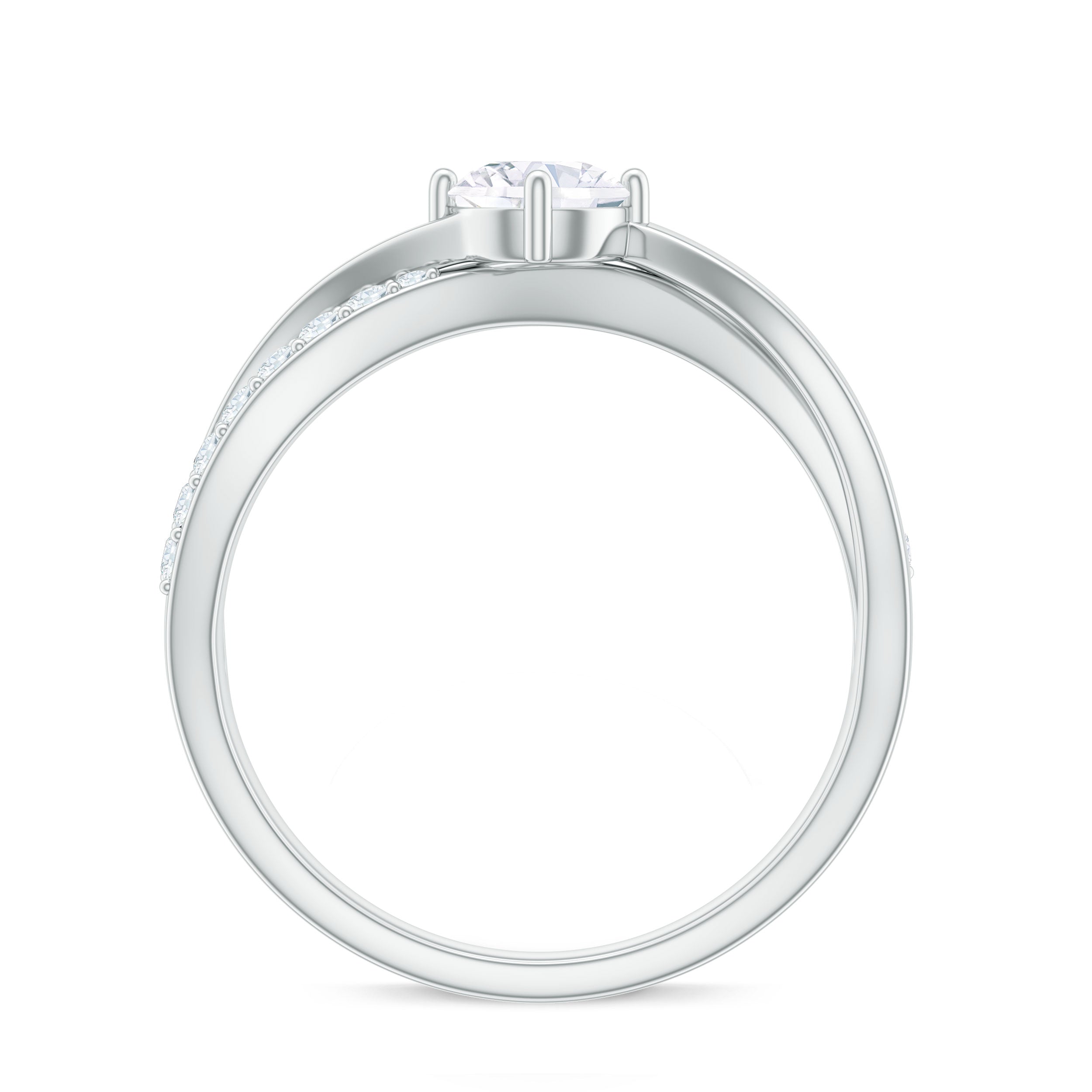 Round Cut Zircon Infinity Solitaire Ring in Prong Setting AAAA - Rosec Jewels