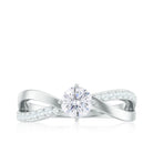 Round Cut Zircon Infinity Solitaire Ring in Prong Setting AAAA - Rosec Jewels