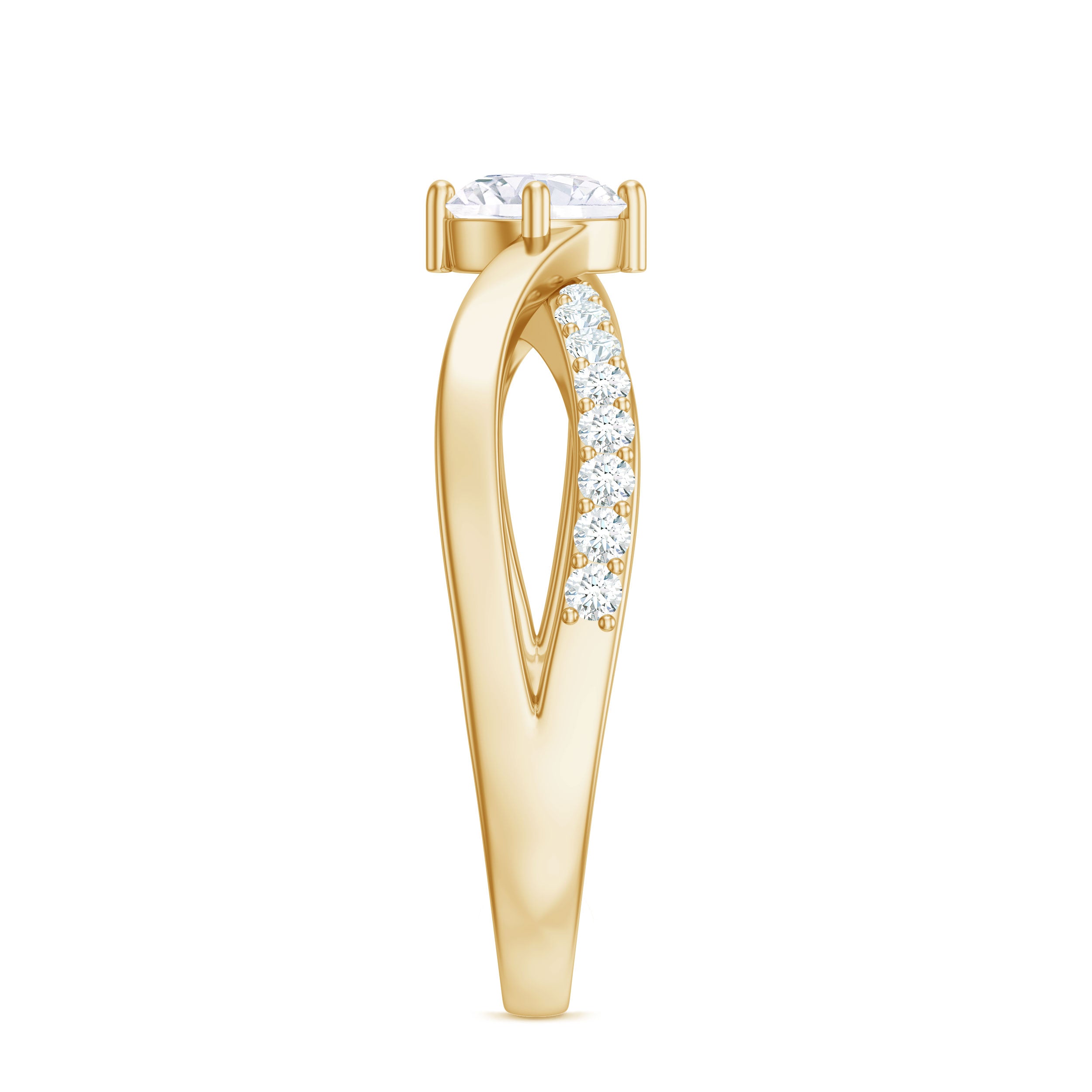 Round Cut Zircon Infinity Solitaire Ring in Prong Setting AAAA - Rosec Jewels
