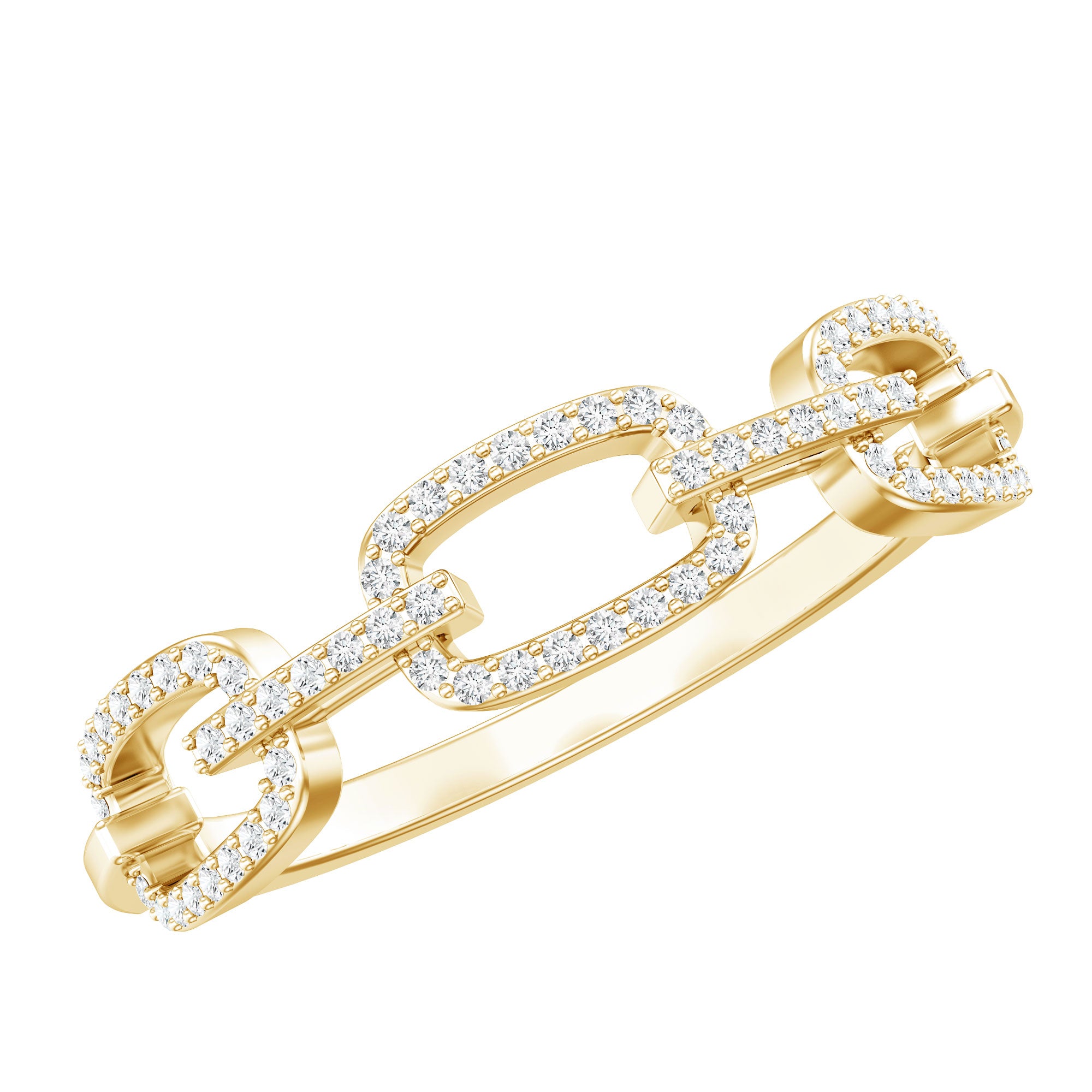 Minimal Cubic Zirconia Chain Link Ring AAAA - Rosec Jewels