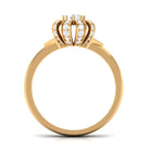 Classic Zircon Floral Engagement Ring AAAA - Rosec Jewels