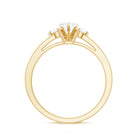 Heart Shape Zircon Anniversary Ring with Side Stones AAAA - Rosec Jewels