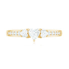 Heart Shape Zircon Anniversary Ring with Side Stones AAAA - Rosec Jewels