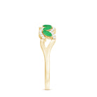 Rosec Jewels-Natural Marquise Emerald Half Eternity Anniversary Ring with Diamond