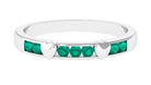 Natural Emerald Heart Eternity Ring in Channel Setting AAA - Rosec Jewels